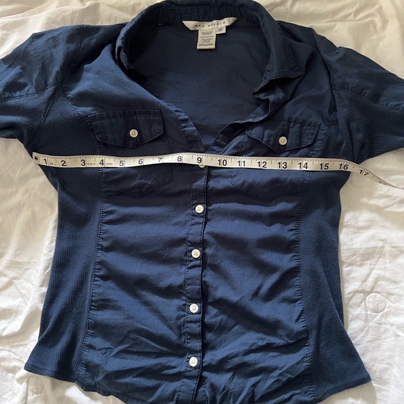 Max Studio 3/4 Sleeve 100% Cotton Button Down - Picture 5 of 7